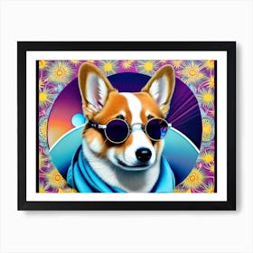 Dog With Sunglasses 2 Art Print