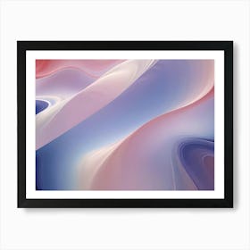 Abstract Background With Smooth, Flowing Waves In Shades Of Pink, Purple And Blue, Creating A Sense Of Elegance And Movement Art Print