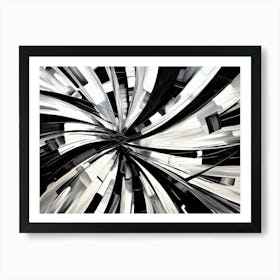 Energy Abstract Black And White 7 Art Print