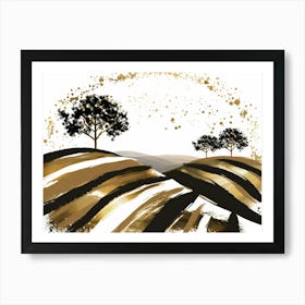 Gold And Black 105 Art Print