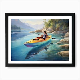 Kayaker On The Lake Art Print