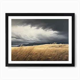 Vintage Wheat Field Painting Art Print