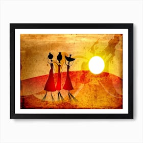 Tribal African Art Illustration In Painting Style 278 Art Print