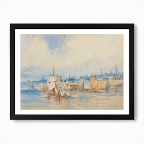 Fishing Boats On The Sea Of Marmara, Istanbul, Amadeo Preziosi Art Print