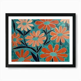 Mosaic Flowers Art Print