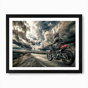 Motorcycle Rider On The Road 11 Art Print