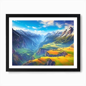 Landscape Painting, Landscape Painting, Landscape Painting 2 Art Print