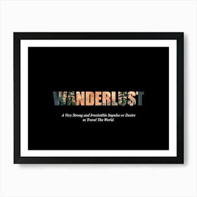 Wanderlust Poster Vintage Landscape Illustration 4 Art Print