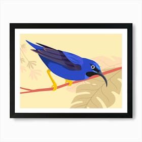 Tropical Avian Animal On Branch Art Print