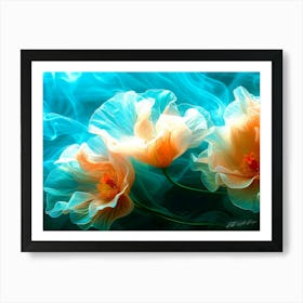 Ethereal Flowers 3 - Illuminated Poppy Art Print