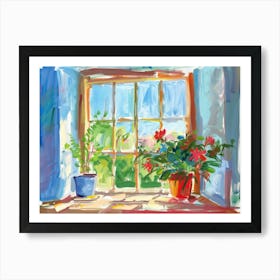 Home From The Window View Painting 1 Art Print