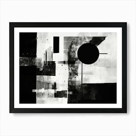 Layers Abstract Black And White 8 Art Print