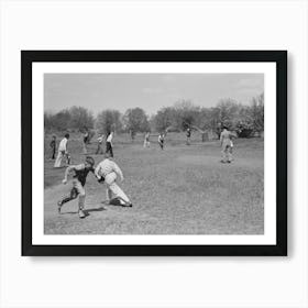 Baseball Game At Recess, San Augustine Grade School, San Augustine, Texas By Russell Lee Art Print