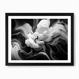 Abstract Black And White Painting Art Print