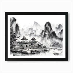 Chinese Village 2 Art Print