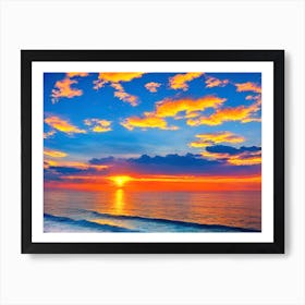 Sunset Over The Ocean 18 Art Print