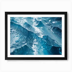 Abstract Image Of A Blue Liquid Surface With A Rippled, Textured Surface Art Print