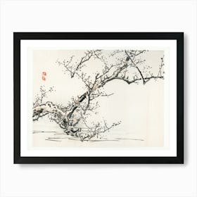 Tree Against The Backdrop Of Water, Kōno Bairei Art Print