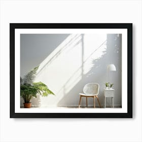 Nature Pattern White Sunshine Overlay Elegant Fern Abstract Blank Light Natural Room Pla (1) 2 Art Print