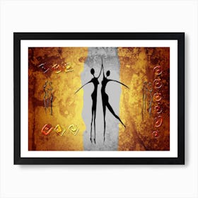 Tribal African Art Illustration In Painting Style 291 Art Print