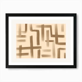 Beige Brushstrokes Art Print