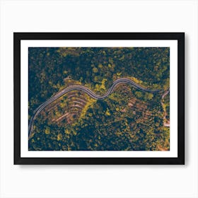 Aerial View Of A Winding Road Art Print