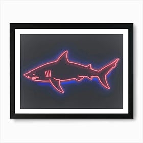 Neon Dark Red Whale Shark 3 Art Print