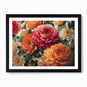 Dahlias Floral Abstraction Art Print