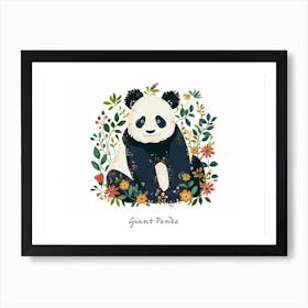 Little Floral Giant Panda 1 Poster Art Print