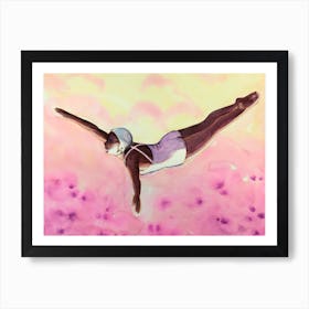 High Diver In Pink Art Print