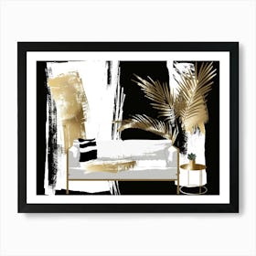 Gold And Black 94 Art Print