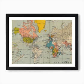 vintage world map Art Print