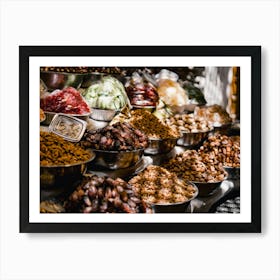 Herbs and spices at Food Market in Fes, Morocco | Colorful travel photography Art Print