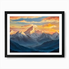 Sunrise Over The Mountains 4 Art Print