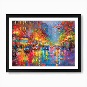 Rainy Night In Paris 1 Art Print