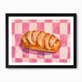 Bread Pink Checkerboard 4 Art Print