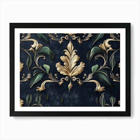 Gold Leaf Wallpaper Art Print