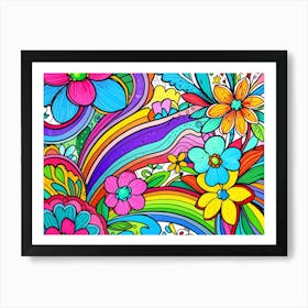 Psychedelic Flower Art Print