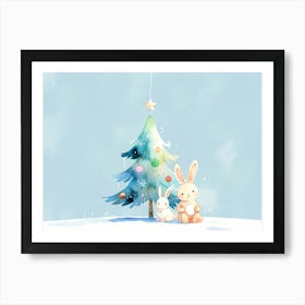 Watercolor Christmas Tree 3 Art Print