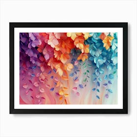 Elegant Colorful with Vibrant Flower Hanging Branches 10 Art Print