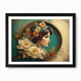 Woman With Flowers 5 Art Print