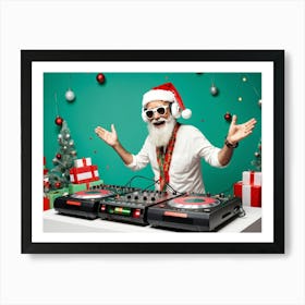 Animated Scene Of A Bearded Hipster Grandfather Transforming Into A Floor Shaking Dancer Decked Ou (1) Art Print