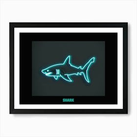 Neon Sign Inspired Shark 7 Poster Art Print