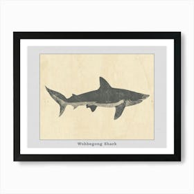 Wobbegong Shark Silhouette 3 Poster Art Print