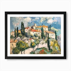 Vibrant Hills Painting Inspired By Paul Cezanne Art Print