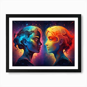 Two Women Facing Each Other Art Print