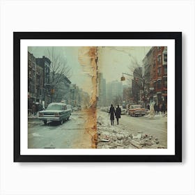 Temporal Resonances: A Conceptual Art Collection. Nyc Street Scene Art Print