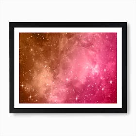 Shining Sunset Galaxy Space Background Art Print