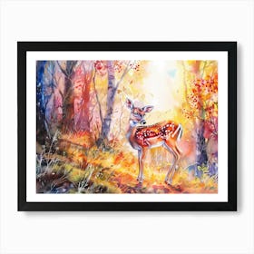 Deer In The Woods 2 Art Print
