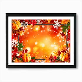 Autumn Leaves Radiate Vibrant Red Orange And Yellow Hues Clustered Together Embraced By A Decora (4) Art Print